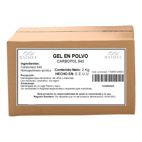 Carbopol 940 Carbomero Polvo 2kg Para Gel Antibacterial