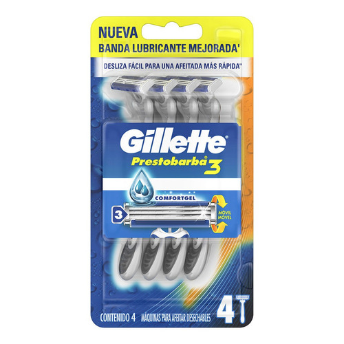 Máquina para afeitar Gillette  Prestobarba3 descartable 4 u