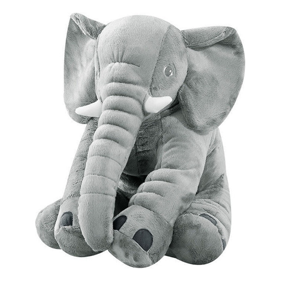 Kwala BB034 Peluche Grande Elefante Almohada Juguete Niños Y Bebes 60cm Alta Calidad, Color Gris