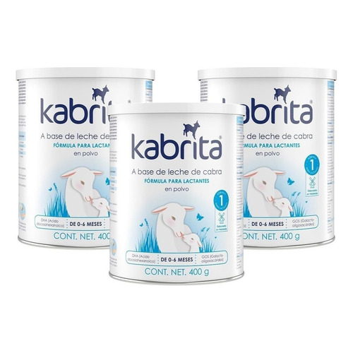 Leche de fórmula en polvo Ausnutria BV Kabrita Fórmula Infantil para Lactantes en lata de 3 de 400g - 0  a 6 meses