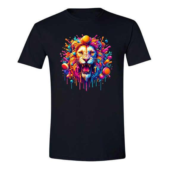 Playera Hombre León Psicodélico 000032n