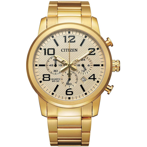 Reloj Citizen Quartz Chrono An805255p Hombre Color de la malla Dorado Color del bisel Dorado Color del fondo Crema