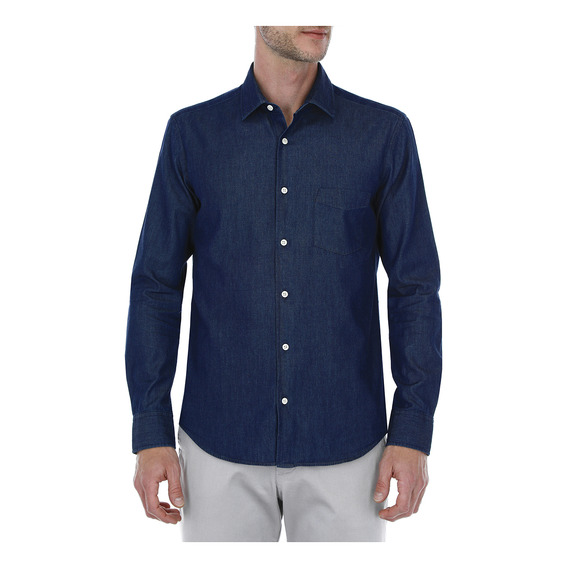 Camisa Scappino Regular Fit Denim De Algodón 3853