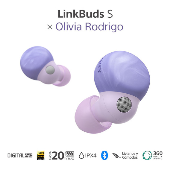 Audífonos Sony Linkbuds S X Olivia Rodrigo | Nc | Wf-ls900n Color Morado