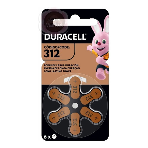 Duracell Pila 312 Botón Audífono 6 Unidades Blíster 