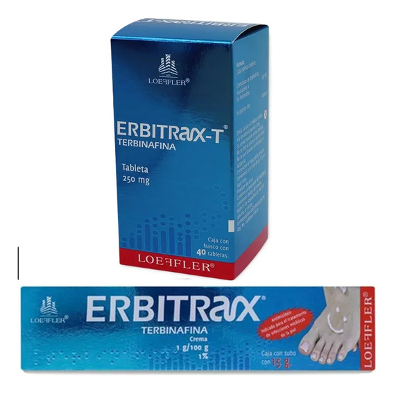 Erbitrax-t 250 Mg C/40 Tabletas + Crema 15 Grs Antimicotico