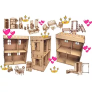 Casita Casa Para Muñecas Barbie Con 28 Muebles Terraza !