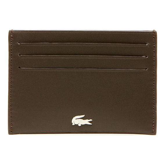 Cartera Tarjetero Lacoste Fitzgerald De Piel Para Hombre Color Marrón Diseño de la tela Liso