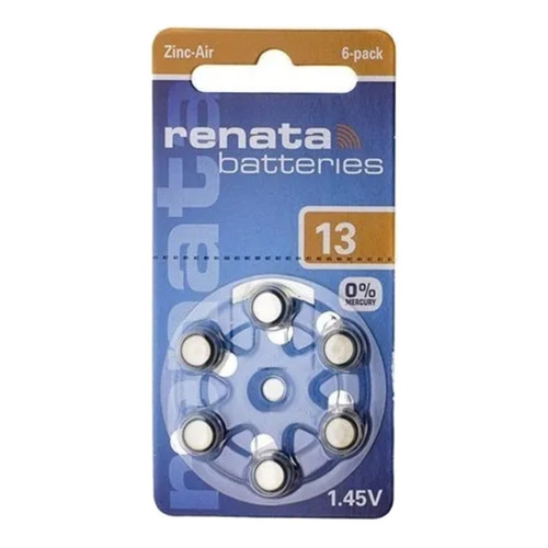 Pila Renata Zinc Air 13 Botón - pack de 6 unidades