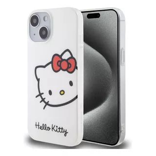 Funda Case Blanca Hello Kitty Logo Cabeza Para iPhone 15
