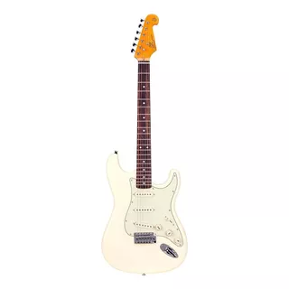Guitarra Elétrica Sx Vintage Series Sst62+ De  Tília Vintage White Brilhante Com Diapasão De Pau-rosa