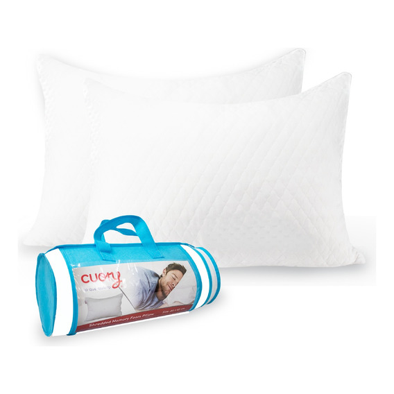 Set 2 Almohadas Memory Foam Estándar Gel Ajustable Cómoda 