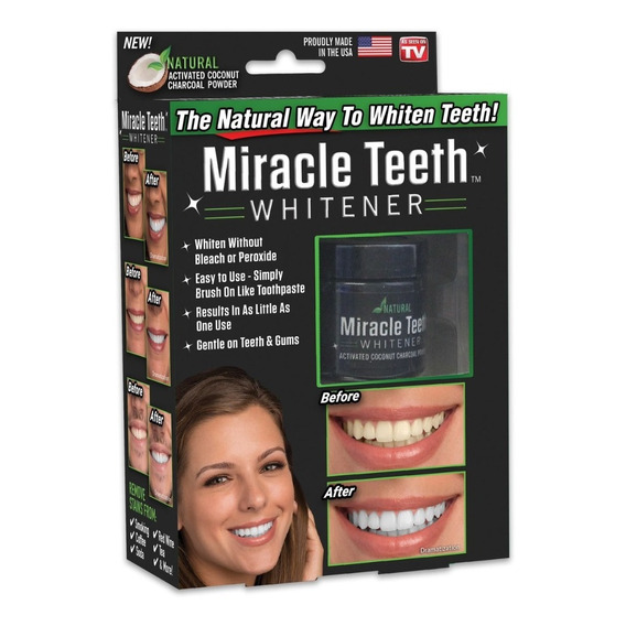 Blanqueador Dientes Miracle Teeth Whitener Polvo Carbon