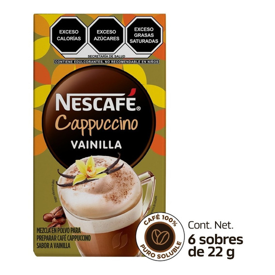 Café Soluble Nescafé Cappuccino Vainilla 6 Sticks 22g C/u