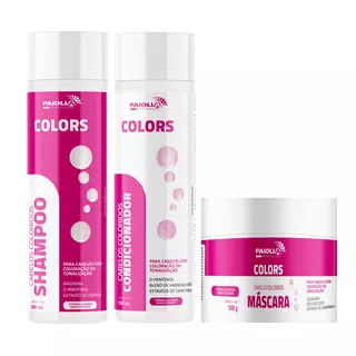  Kit Colors Shampoo Condicionador Máscara 300ml Color Paiolla