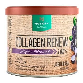 Suplemento Em Pó Nutrify Collagen Renew Colágeno - Sabor: Jabuticaba Em Pote De 300ml