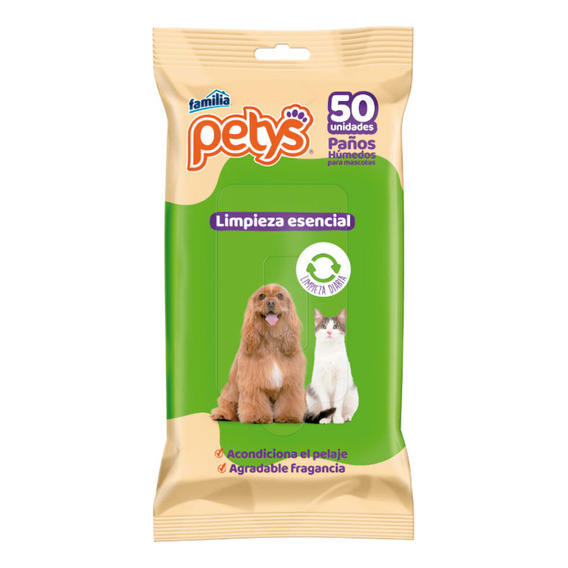 Pañitos Húmedos Petys Limpieza Esencial X 50 Und