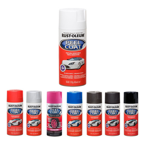 Pintura Aerosol Rust Oleum Peel Coat Autos Color Blanco Mate