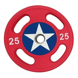  Par Disco Olímpico Plastificado Capitán América 25kg  