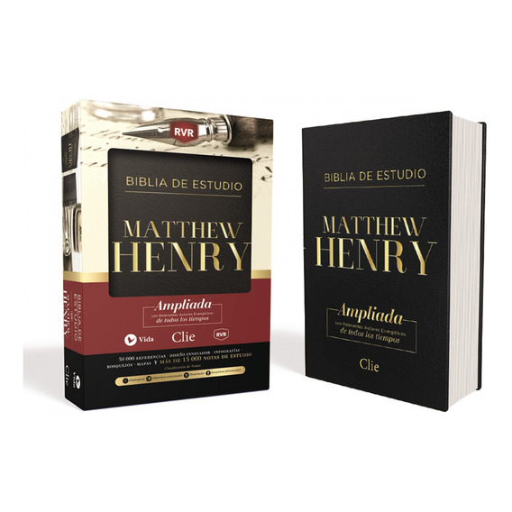 Biblia Rvr1977 De Estudio Matthew Henry Leathersoft Negro