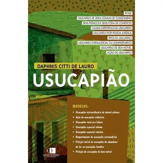 Usucapião, De Daphnis Citti De Lauro. Editora Mundo Juridico, Capa Mole Em Português, 2021