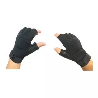 Guantes Piel Con Neopreno Cortos Para Manejar O Usar En Gym