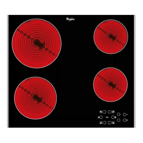 Anafe Eléctrico Whirlpool Vitrocerámico Akt8090l 58 Cm Color Negro