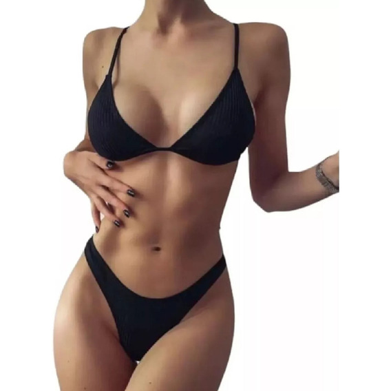 Bikini Mujer Bikinis Unicolor Traje De Baño Sexy 2 Piezas