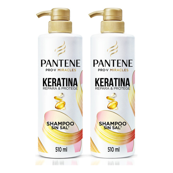  Shampoo Pantene Keratina 2 Unidades de 510 ml c/u