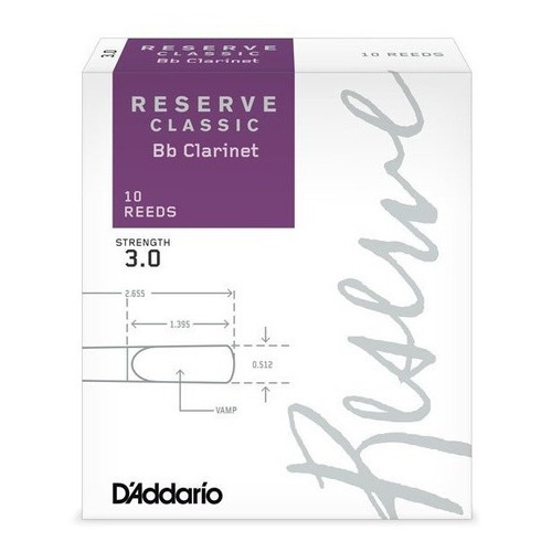 Cañas Clarinete Bb Nro 3 Daddario Reserve Classic X10 - Usa