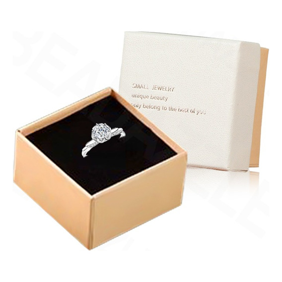 Anillo Promesa Plata 925 Alas De Ángel Moissanita 6.5mm 1ct