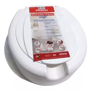 Assento Sanitário Mebuki Assento Sanitário Oval Elevado 13,5 Cm De Plástico Com Forma Oval Branco Liso