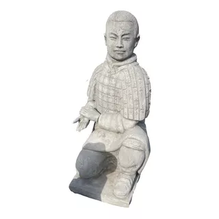 Estatua Guerrero Terracota Chino Samurai Decoración