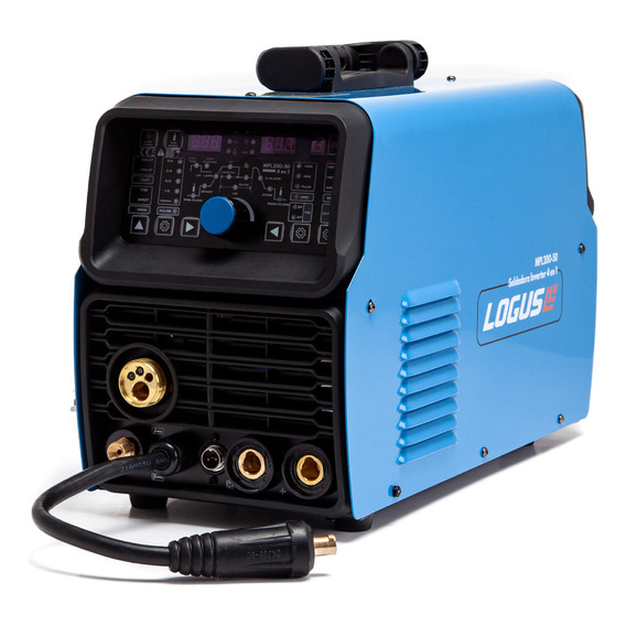 Soldadora Inverter Logus 4 En 1 Mig Tig Mma Plasma Color Azul marino