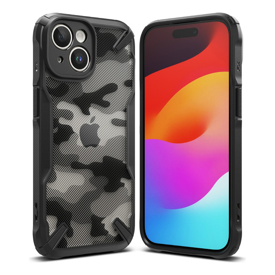 Funda Ringke Fusion X Design Para iPhone 15 Camo Black