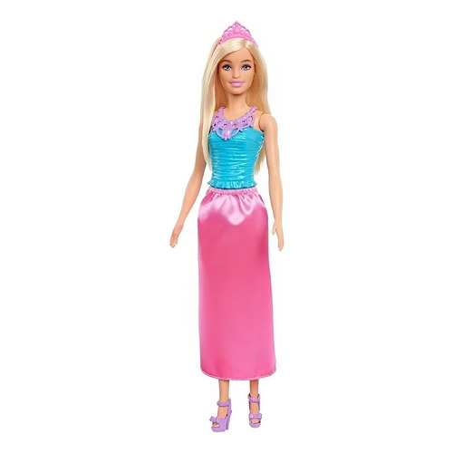 Camisa azul con falda rosa para princesas Barbie Hgr00 - Mattel