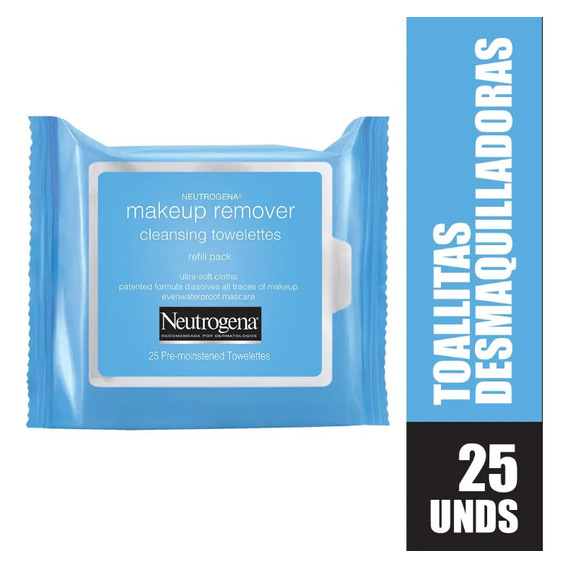 Neutrogena Cleansing towelettes toallitas desmaquillantes 25 unidades por envase