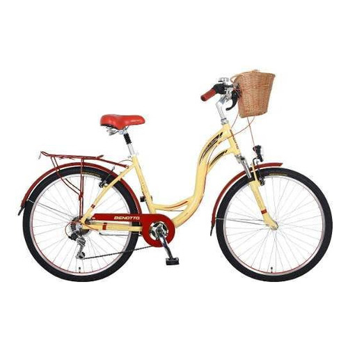 Bicicleta urbana femenina Benotto City Bike R26 7v freno v-brakes color crema