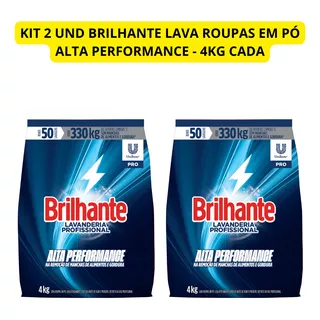 Kit 2 Un Brilhante Lava Roupas Em Pó Lavanderia Profissional