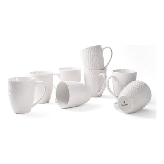 Set De Tazas Mugs Porcelana Eleganza X 8