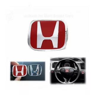 Honda City Fit  Emblema H Volante Insignia Roja , Negro Insignia De Volante Adhesiva Honda Civic  / Fit / City / Accord