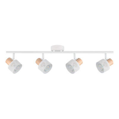Aplique 4 Luces Blanco Madera Apto Led Gu10 U1004 Mks Blanco Interior