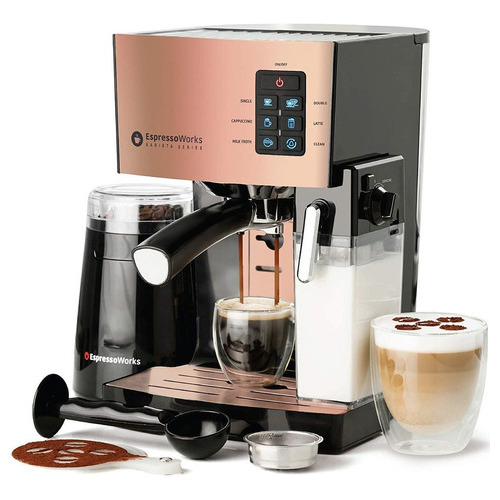 Espresso Y Cappuccino Maker- Bomba De 19 Barras - 10 Piezas Color Rosa dorado