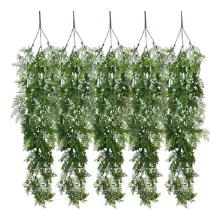 Kit 5 Plantas Decorativa Pendentes Samambaia Artificial Luxo