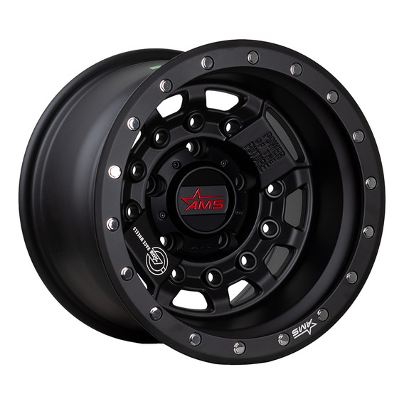 Llantas 15x10 5x139.7 Et-15 Ams Negro Matte Qc1939 (set De 4