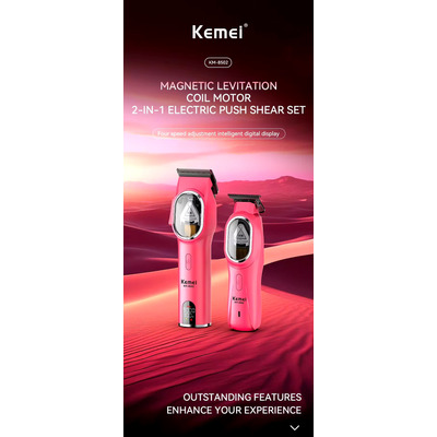 Kit Para Corte Kemei 8502 Clipper + Trimmer 9000rpm