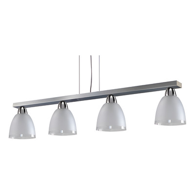 Lampara Colgante 4 Luces Vidrio Apto Led Deco Moderno Satinado
