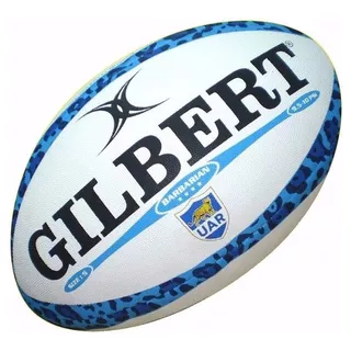 Pelota De Rugby Gilbert Match Barbarian Uar Nº5 Color Azul Leopardo