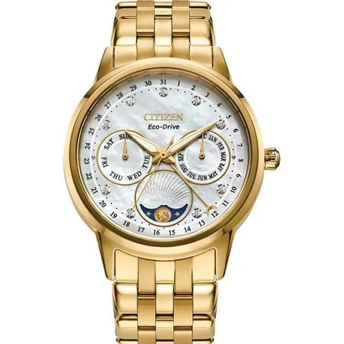 Citizen Gold Calendrier Madre Perla Fd0002-57d Color de la correa Oro Color del bisel Oro