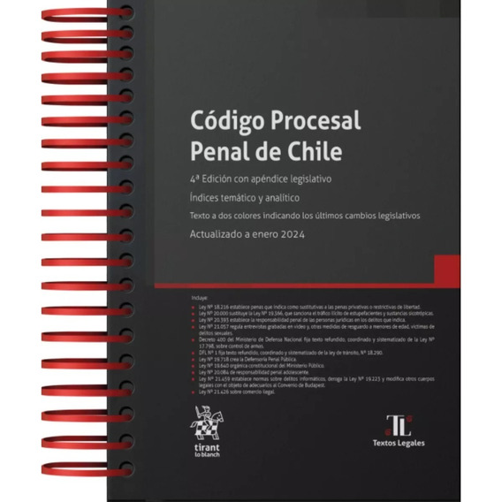 Código Procesal Penal De Chile 4ª Edición 2024 / Anillado